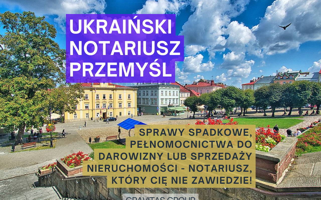 Gravitas Group oferuje usługi wsparcia prawnego dla Ukraińców w Polsce. Między innymi zajmujemy się przygotowywaniem dokumentów notarialnych, dlatego jeśli potrzebujesz notariusza w Przemyślu dla Ukraińców, prosimy o kontakt z nami!
